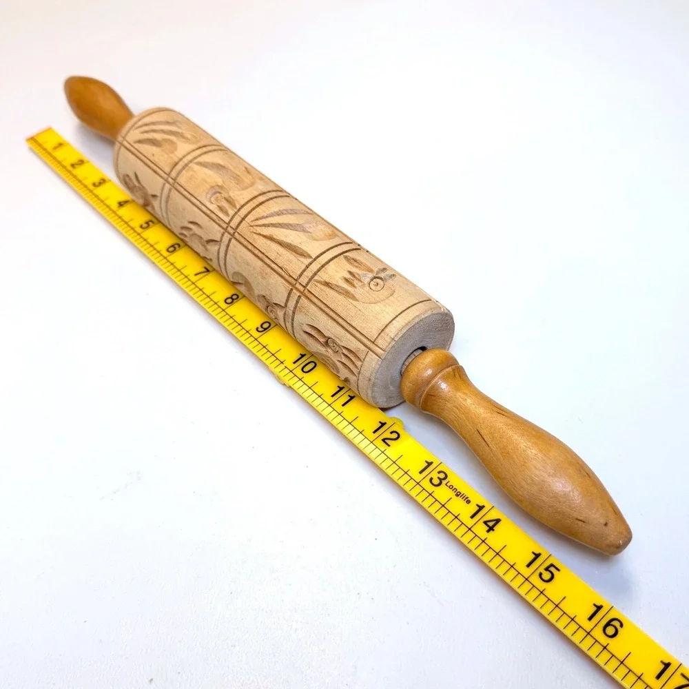 Springerle Carved Wooden Rolling Pin  16